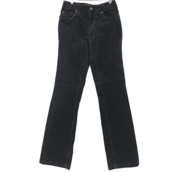 Curations Women's Corduroy Black Pants Size 2 Mid Rise Straight Leg Stretch - Picture 1 of 10